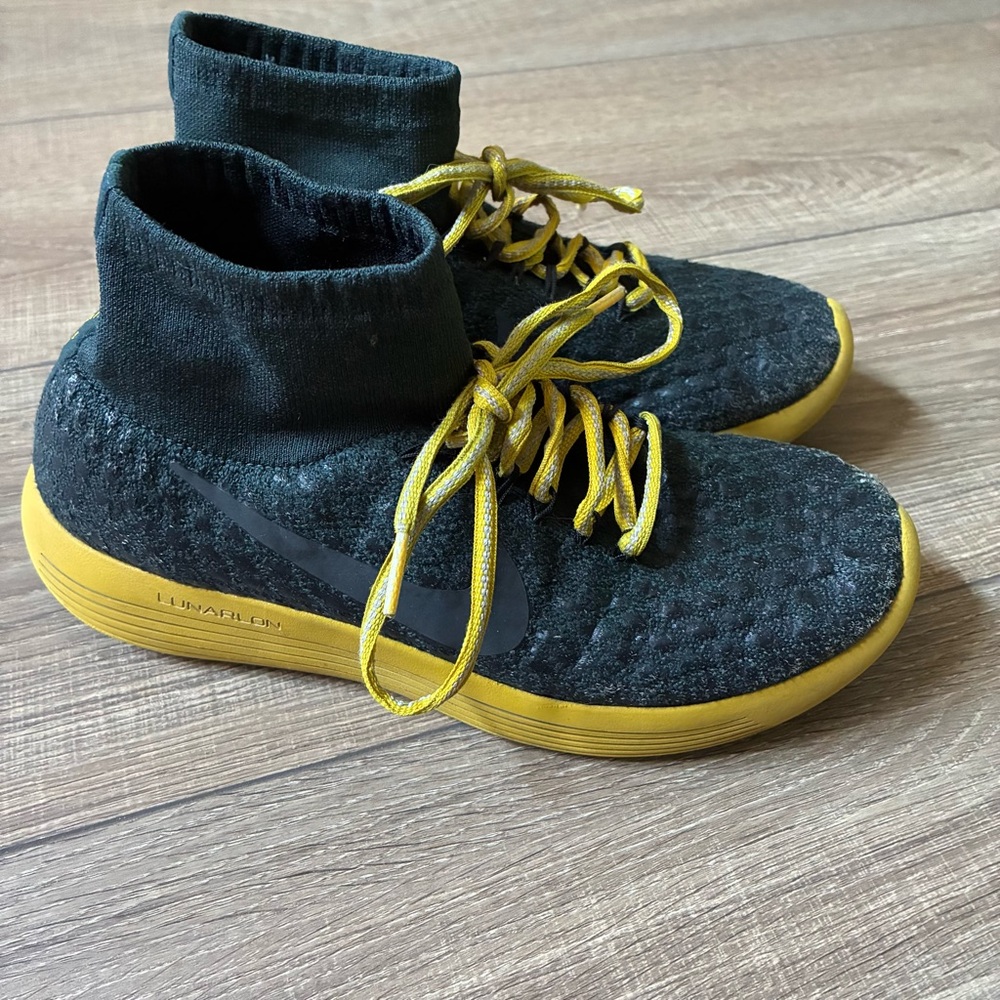 Nike Gyukusou x lunarepic Black and Yellow Athletic Shoes with Sock-Like Fit,6
